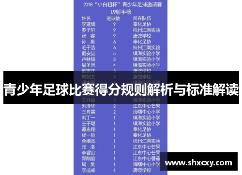 青少年足球比赛得分规则解析与标准解读